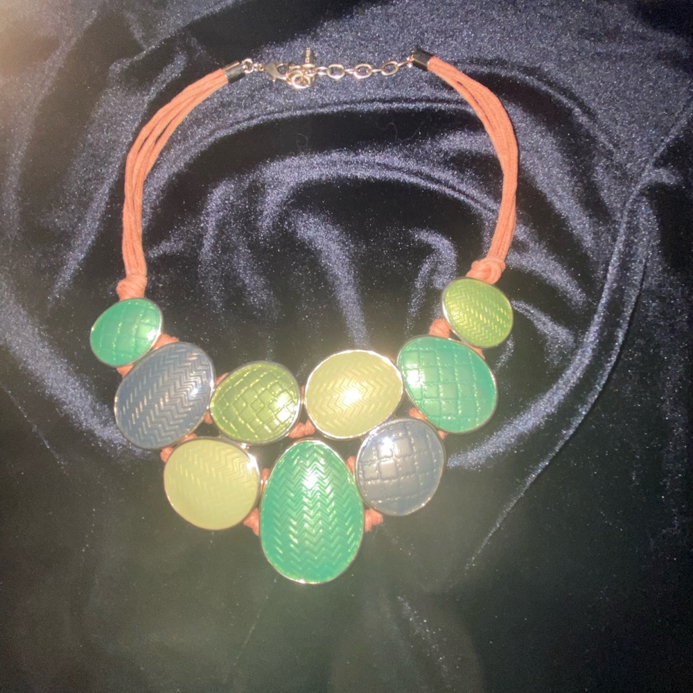 Green Multi-Stone Statement Necklace - Unbranded